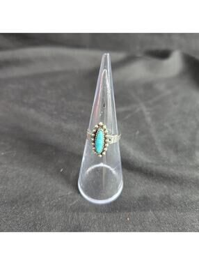 Bell Trading Post Sterling Silver Turquoise Ring Vintage 1960s Southwestern 4.25